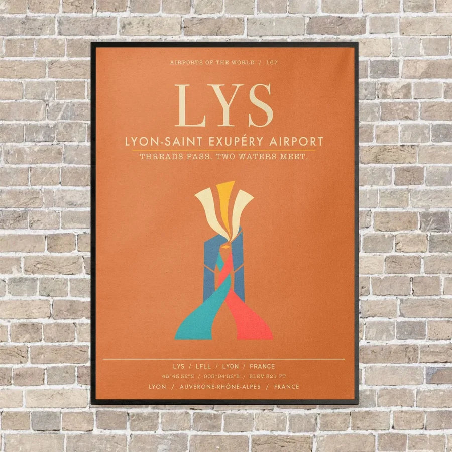 Lyon-Saint Exupery Airport LYS - Canvas Framed - Orange