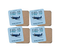 Thumbnail for F4U-1D Corsair design on light blue 4 pieces set coaster
