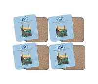 Thumbnail for Tri-Cities Airport (PSC) design on light blue 4 pieces set coaster