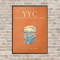 Thumbnail for YYC Calgary International Airport - Canvas Framed - Orange