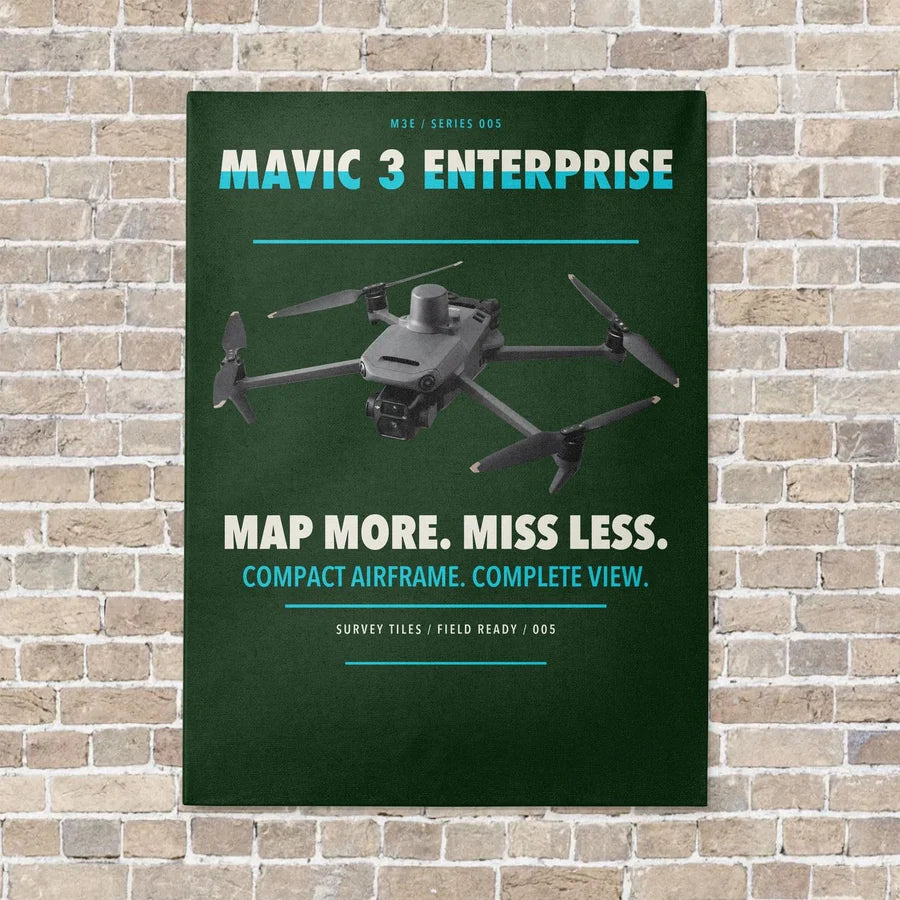 DJI Mavic 3 Enterprise vertical canvas print - no frame - dark green background