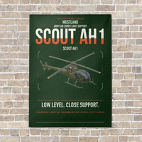 Thumbnail for Westland Scout AH1 vertical canvas print - no frame - dark green background