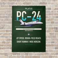 Thumbnail for Pilatus PC-24 vertical canvas print - no frame - dark green background