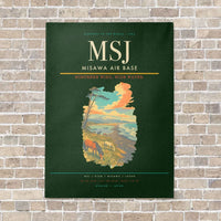 Thumbnail for Misawa Air Base MSJ vertical canvas print - no frame - dark green background
