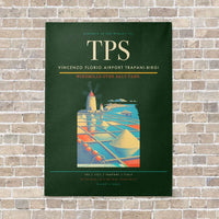 Thumbnail for Vincenzo Florio Airport Trapani-Birgi TPS vertical canvas print - no frame - dark green background