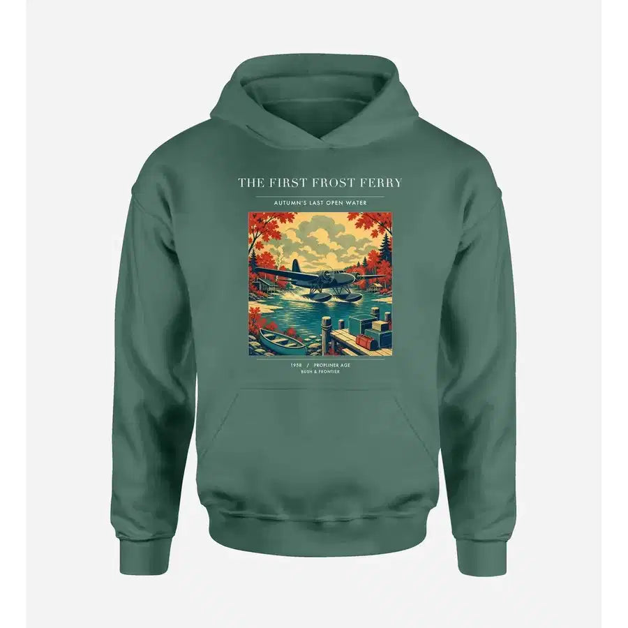 VINTAGE G4433 - The First Frost Ferry - Premium Hoodie design on green premium