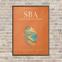 Thumbnail for Santa Barbara Airport SBA - Canvas Framed - Orange