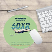Thumbnail for Bombardier Learjet 60XR design on light green round mouse pad