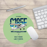 Thumbnail for Cessna A185F Skywagon design on light green round mouse pad
