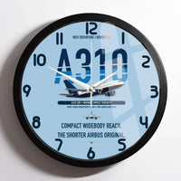 Thumbnail for Airbus A310-200 design on light blue framed wall clock