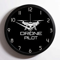 Thumbnail for Drone aviation design on premium wood and metal wall clock.