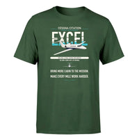 Thumbnail for Cessna Citation Excel design on dark green double-side t-shirt, single-side print