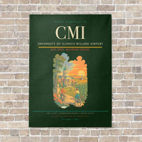 Thumbnail for University of Illinois Willard Airport CMI vertical canvas print - no frame - dark green background