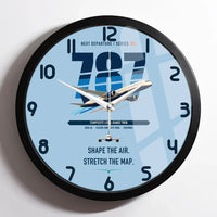 Thumbnail for Boeing 787-9 Dreamliner design on light blue framed wall clock