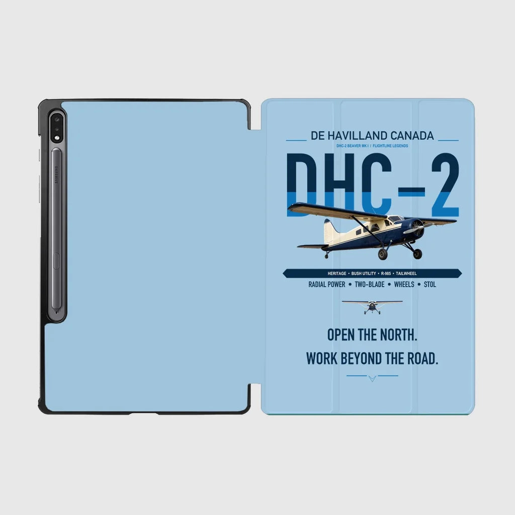 DHC-2 Beaver Mk I design on light blue samsung tablet tablet case