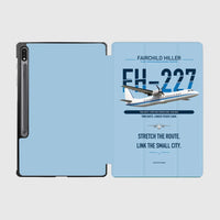 Thumbnail for Fairchild Hiller FH-227B design on light blue samsung tablet tablet case