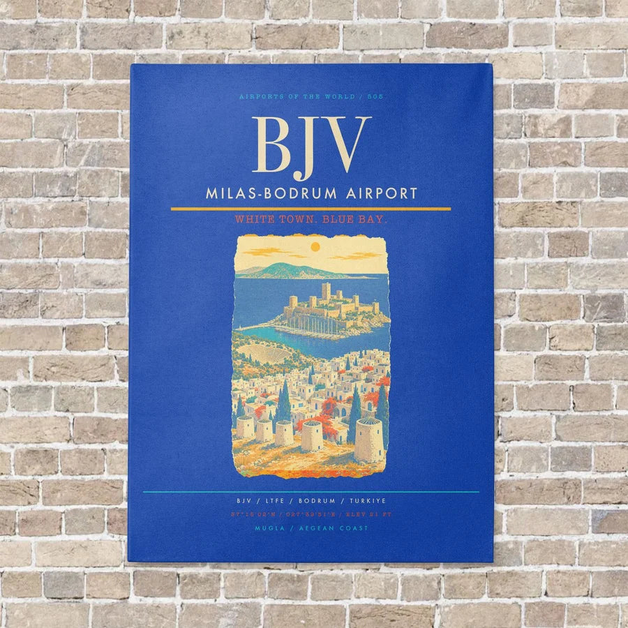 Milas-Bodrum Airport BJV - Canvas No Frame - Blue