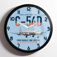 Thumbnail for C-54D Skymaster design on light blue framed wall clock