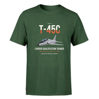 Thumbnail for T-45C Goshawk design on dark green double-side t-shirt, single-side print
