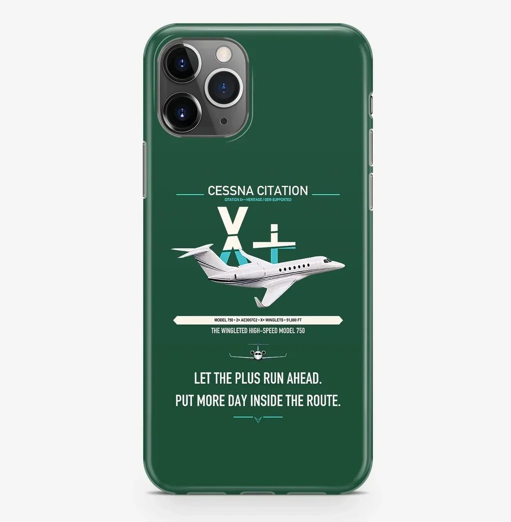 Cessna Citation X+ design on dark green magsafe iphone case, for iPhone Pro Max