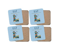 Thumbnail for Pangborn Memorial Airport (EAT) design on light blue 4 pieces set coaster