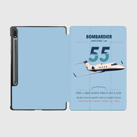 Thumbnail for Bombardier Learjet 55 design on light blue samsung tablet tablet case