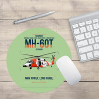 Thumbnail for Sikorsky MH-60T Jayhawk design on light green round mouse pad