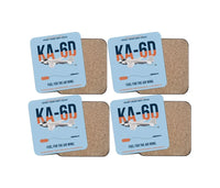 Thumbnail for KA-6D Intruder design on light blue 4 pieces set coaster