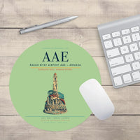 Thumbnail for Rabah Bitat Airport (AAE) design on light green round mouse pad