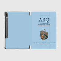 Thumbnail for Albuquerque International Sunport (ABQ) design on light blue samsung tablet tablet case