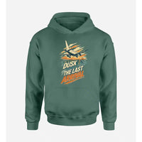 Thumbnail for SIGNAL 644 - Dusk Belongs To The Last Arrival design on green hoodie single side