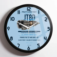 Thumbnail for JT8D design on light blue framed wall clock