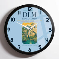 Thumbnail for Dalaman Airport (DLM) design on light blue framed wall clock