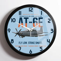 Thumbnail for AT-6E Wolverine Light Attack design on light blue framed wall clock