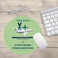 Thumbnail for Cessna Citation X+ design on light green round mouse pad
