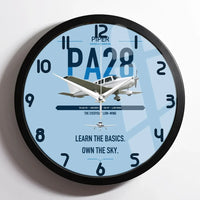 Thumbnail for Piper PA-28-181 Archer LX design on light blue framed wall clock