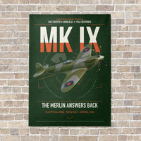 Thumbnail for Supermarine Spitfire Mk IX vertical canvas print - no frame - dark green background