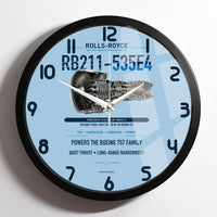 Thumbnail for RB211-535E4 design on light blue framed wall clock