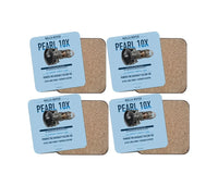 Thumbnail for PEARL 10X design on light blue 4 pieces set coaster