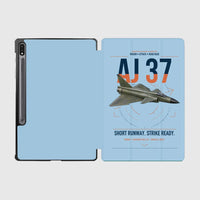 Thumbnail for Saab AJ 37 Viggen design on light blue samsung tablet tablet case