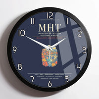 Thumbnail for ManchesterBoston Regional Airport MHT Wall-Clock Framed - Navy Blue