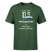 Thumbnail for Cessna Citation XLS design on dark green double-side t-shirt, single-side print
