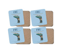 Thumbnail for Manas International Airport (FRU) design on light blue 4 pieces set coaster