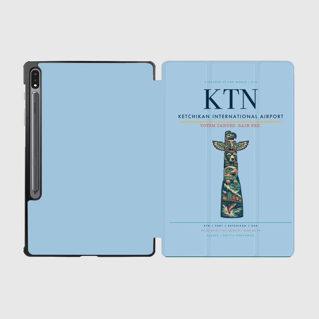 Ketchikan International Airport (KTN) design on light blue samsung tablet tablet case