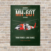 Thumbnail for Sikorsky MH-60T Jayhawk vertical canvas print - no frame - dark green background