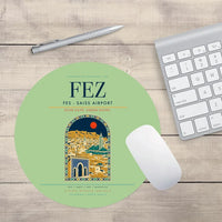 Thumbnail for Fes (FEZ) design on light green round mouse pad