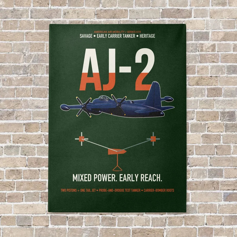 AJ-2 Savage Tanker vertical canvas print - no frame - dark green background