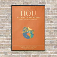 Thumbnail for William P. Hobby Airport HOU - Canvas Framed - Orange