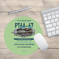 Thumbnail for PT6A-67 design on light green round mouse pad