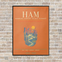 Thumbnail for Hamburg Airport Helmut Schmidt HAM - Canvas Framed - Orange